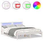 vidaXL Cadre de lit Blanc 160 x 200 cm Bois massif en pin