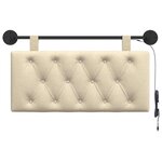 vidaXL Tête de lit suspendue Avec lumière LED Crème Tissu