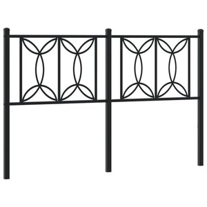 vidaXL Tête de lit métal noir 140 cm