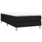 vidaXL Sommier à lattes de lit avec matelas Noir 90x200 cm Tissu