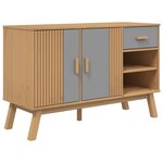 vidaXL Buffet OLDEN gris et marron 114x43x73 5 cm bois massif de pin