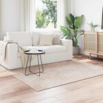 vidaXL Tapis de surface Carré PALMERAS Beige 120 x 120 cm Polyester
