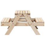 vidaXL Table de pique-nique avec bac à sable pour enfants pin massif