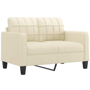 vidaXL Canapé à 2 places Crème 120 cm Similicuir