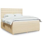vidaXL Sommier à lattes de lit avec matelas Crème 180x200 cm Tissu