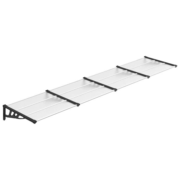 vidaXL Auvent de porte Noir et transparent 396x90 cm Polycarbonate