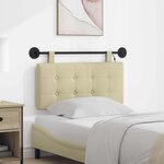 vidaXL Tête de lit suspendue Avec lumière LED Crème Simili cuir