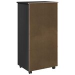 vidaXL Cabinet roulant 53 x 39 x 103 cm Bois de Pin Massif Noir