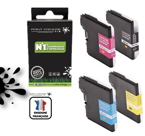 LC980XL / LC1100XL / LC985XL - Pack de 4 Cartouches D'encre Noir/Cyan/Magenta/ Jaune - Grande capacité