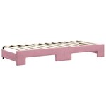 vidaXL Lit de jour avec lit gigogne et matelas rose 80x200 cm velours