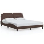 vidaXL Cadre de lit avec LED sans matelas Zadar marron 160x200 cm