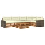 vidaXL Ensemble de canapés d'extérieur 6 pc Naturel et Crème Polyester