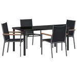 vidaXL Ensemble de salle à manger pour jardin 5 Pièces Noir