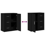 vidaXL Buffets 2 Pièces noir 60x31x70 cm bois d'ingénierie