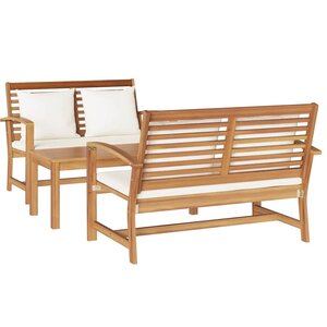 vidaXL Ensemble de canapé de jardin Naturel Bois de teck solide