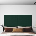 vidaXL Tête de lit murale 12 Pièces Vert foncé Velours