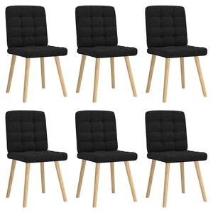 vidaXL Chaises à manger lot de 6 noir tissu