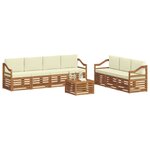vidaXL Ensembles de canapés 8 pc Naturel et Crème Bois d'Acacia Massif