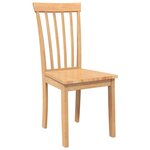 vidaXL Chaises à manger 2 Pièces bois massif naturel caoutchouc