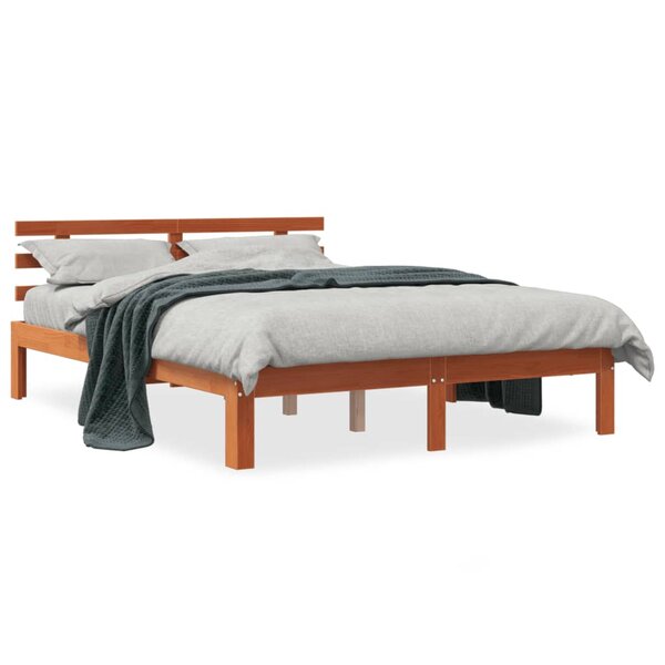 vidaXL Cadre de lit sans matelas cire marron 120x190cm bois pin massif