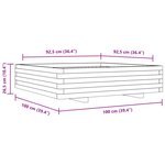 vidaXL Jardinière 100x100x26 5 cm bois de pin imprégné