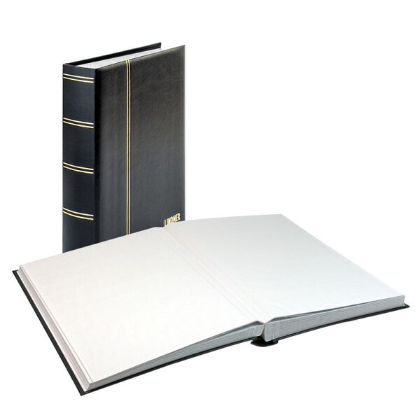 Classeur Lindner élégant pour timbres 60 pages blanches. Couleur - Noir