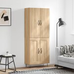 vidaXL Buffet haut Chêne sonoma 69 5x34x180 cm Bois d'ingénierie