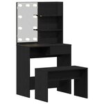 Ensemble de coiffeuse vidaXL avec LED en chêne noir et bois d'ingénierie
