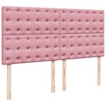 vidaXL Sommier à lattes de lit avec matelas Rose 180x200 cm Velours