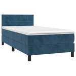 vidaXL Sommier à lattes de lit avec matelas Bleu foncé 90x200 cm