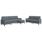 vidaXL Ensemble de canapés 3 Pièces avec coussins Gris foncé Velours