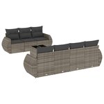 vidaXL Salon de jardin 8 Pièces avec coussins gris résine tressée