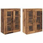 vidaXL Cabinets muraux 2 Pièces Bois Ancien 69 5 x 34 x 90 cm