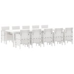 Ensemble de salle à manger de jardin vidaXL 11 pièces blanc poly rattan