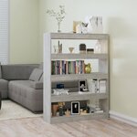 vidaXL Bibliothèque/Séparateur de pièce Gris béton 100x30x135 cm