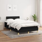 vidaXL Sommier à lattes de lit avec matelas noir 120x190 cm tissu