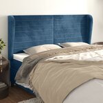 vidaXL Tête de lit avec oreilles Bleu foncé 163x23x118/128 cm Velours