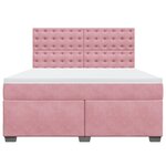 vidaXL Sommier à lattes de lit avec matelas Rose 180x200 cm Velours