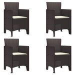 vidaXL Ensemble de salle à manger de jardin 5 pièces en poly rattan marron