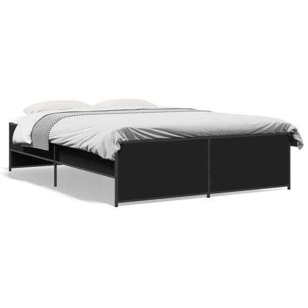 vidaXL Cadre de lit sans matelas noir 135x190 cm
