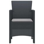 vidaXL Chaise de jardin 4 Pièces Anthracite 53 x 49 x 85 cm PP