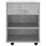 vidaXL Armoire à roulettes Gris béton 46x36x59 cm Bois d’ingénierie