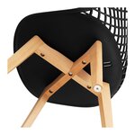 Lot de 4 chaises salon salle à manger restaurants  les cafés  les bureaux et les salles d'attente 150 kg max noir 14_0006012