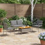 vidaXL Ensemble de jardin avec coussin acier
