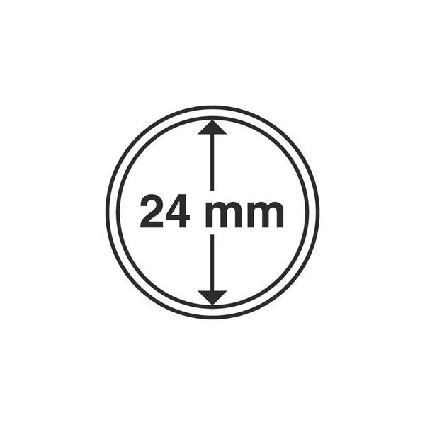 Capsules rondes 24mm pour monnaies de collection. Paquet - 100 capsules