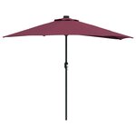 vidaXL Parasol de jardin Rouge bordeaux 294 x 150 x 224 cm tissu