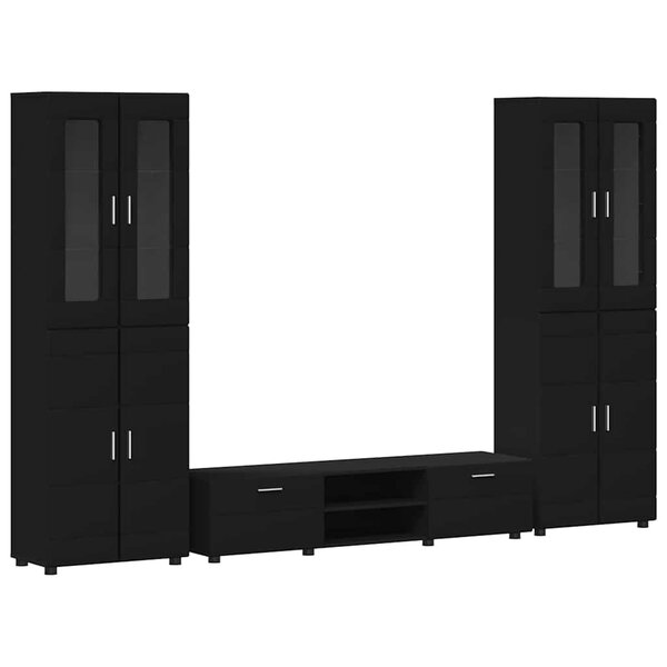 vidaXL Ensemble meuble TV avec tiroir FLORIN Noir Bois d'ingénierie