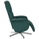 vidaXL Fauteuil inclinable de massage et repose-pieds vert foncé tissu