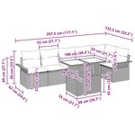 vidaXL Ensemble de canapé de jardin avec coussin 7 Pièces Noir Poly rotin