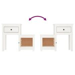 vidaXL Table de chevet Blanc 79 5x38x65 5 cm Bois de pin massif